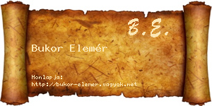 Bukor Elemér névjegykártya